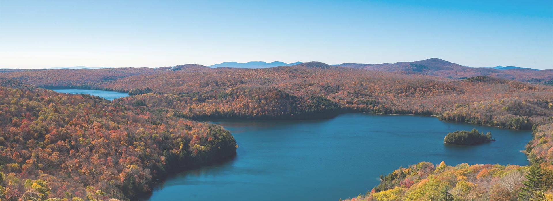 View of the Nichol's pond on a sunny fall day