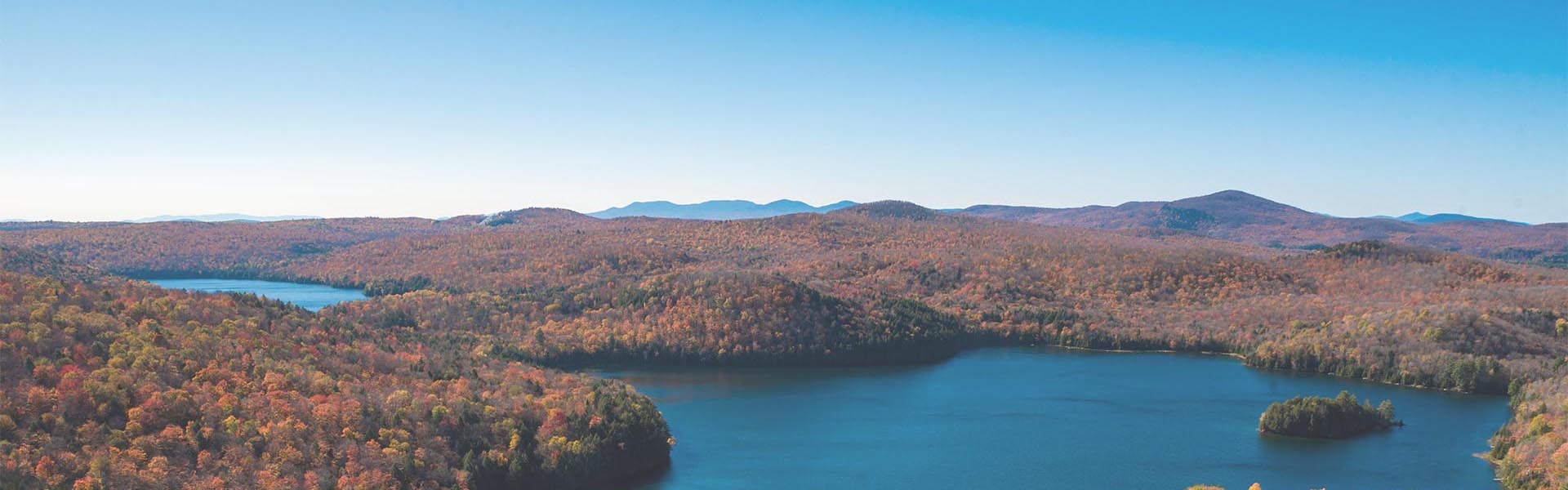 View of the Nichol's pond on a sunny fall day